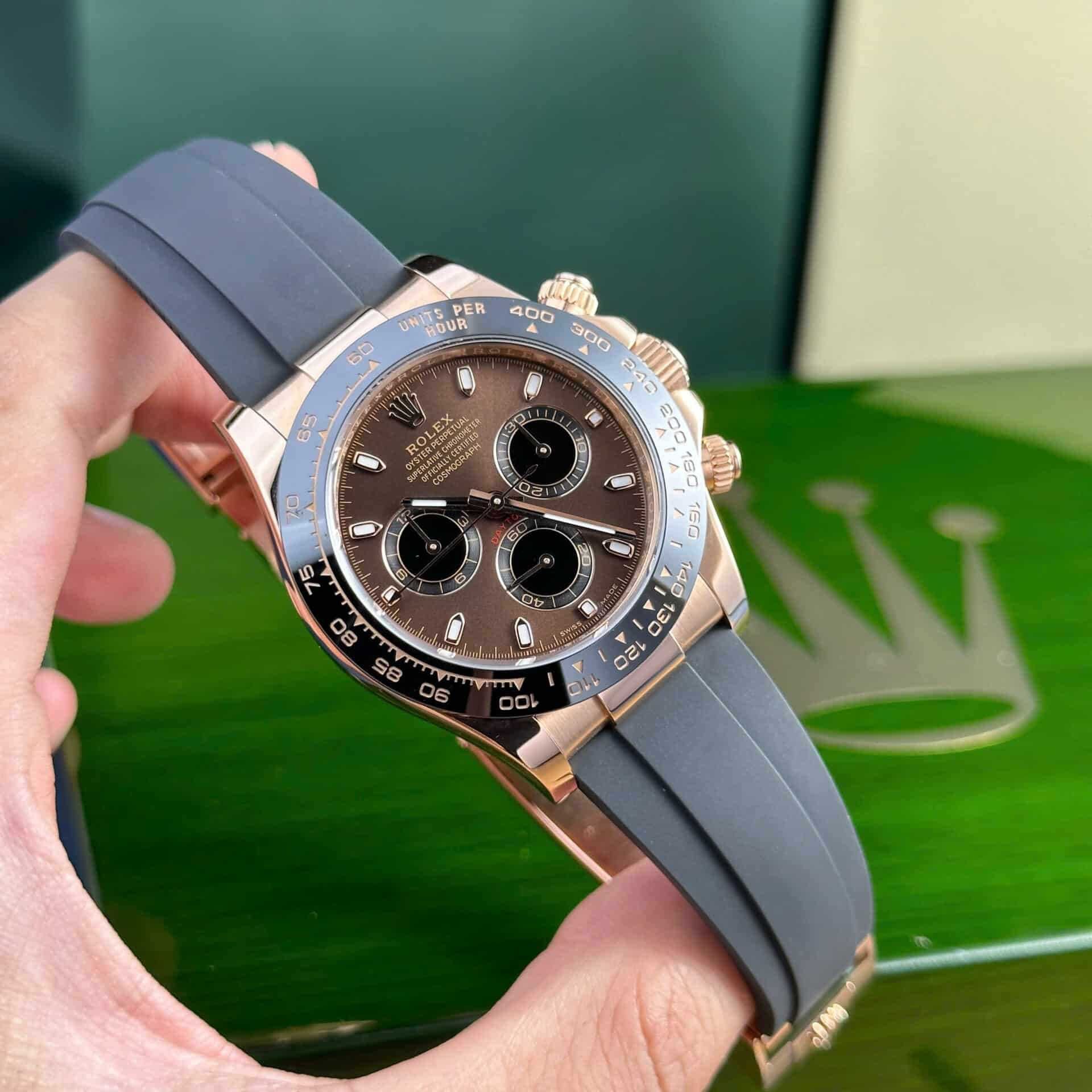 rolex daytona розово злато / шоколадов циферблат