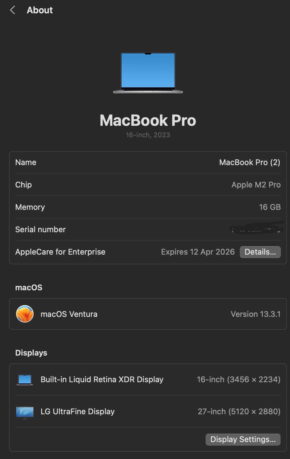 MacBook pro 16" Apple M2 Pro RAM 16 GB, 512 SSD гаран. до 12.04.2026