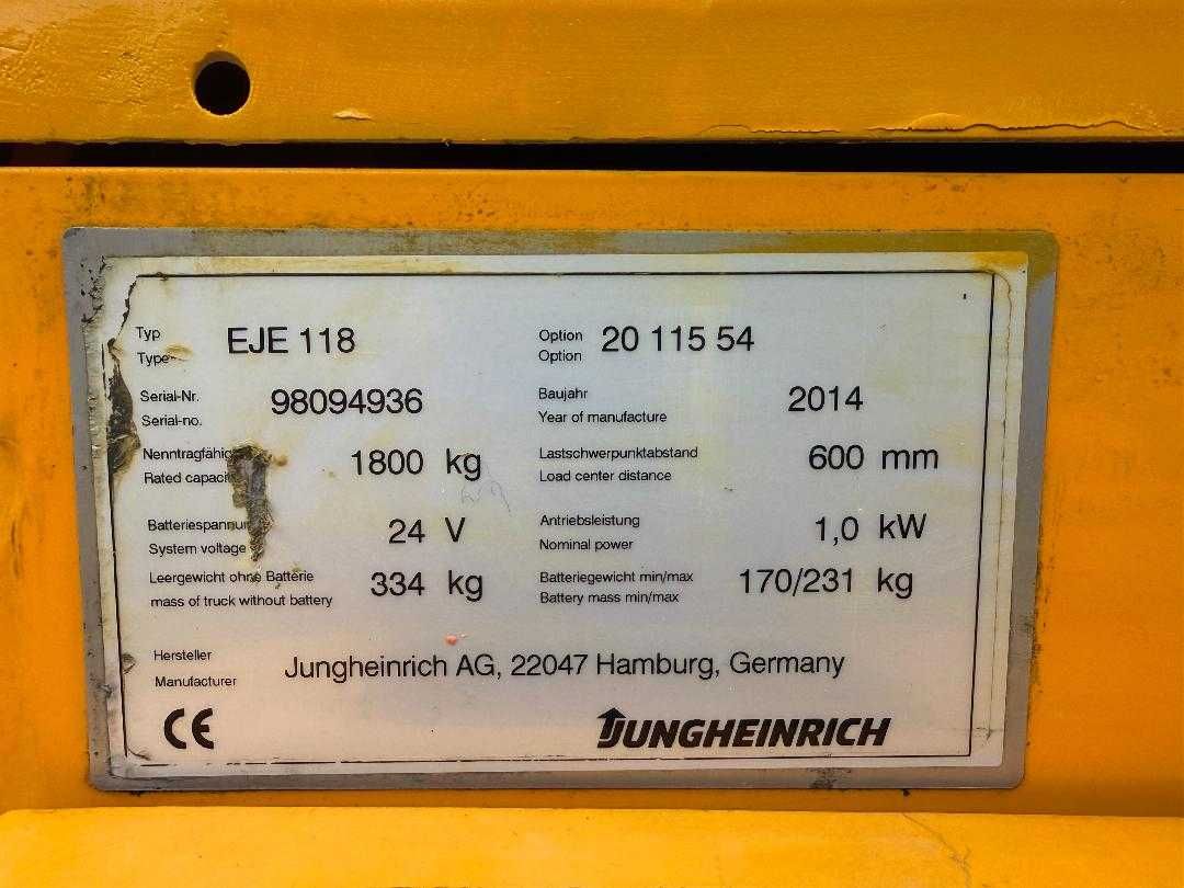 Vand transpalet electric Jungheinrich EJE 118 reconditionat complet