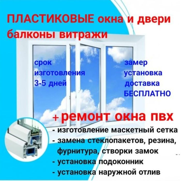Пластиковые окна и двери балконы витражи