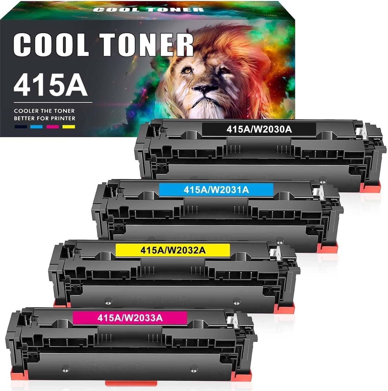 Cool Toner за HP 415A 415X, W2030A W2031A W2032A W2033A (4 броя)