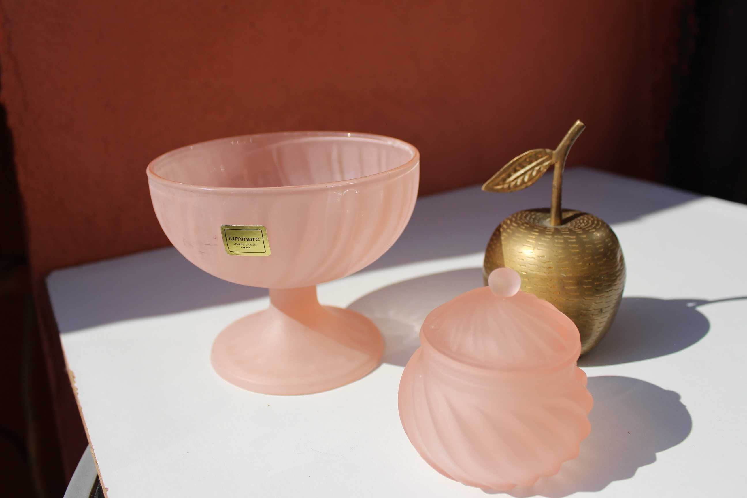 Set sticla rasucita ROZ - Pink Swirl Glass - LUMINARC, mijloc secol 20