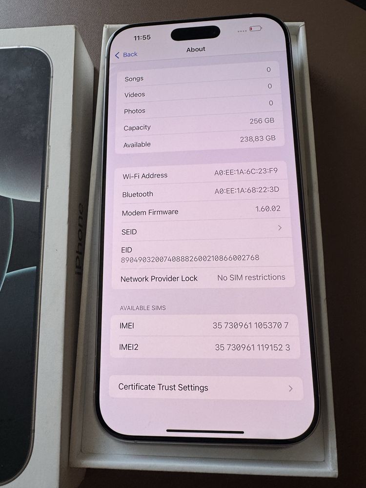 Като Нов! iPhone 16 Pro Max 256 Silver 100% Battery