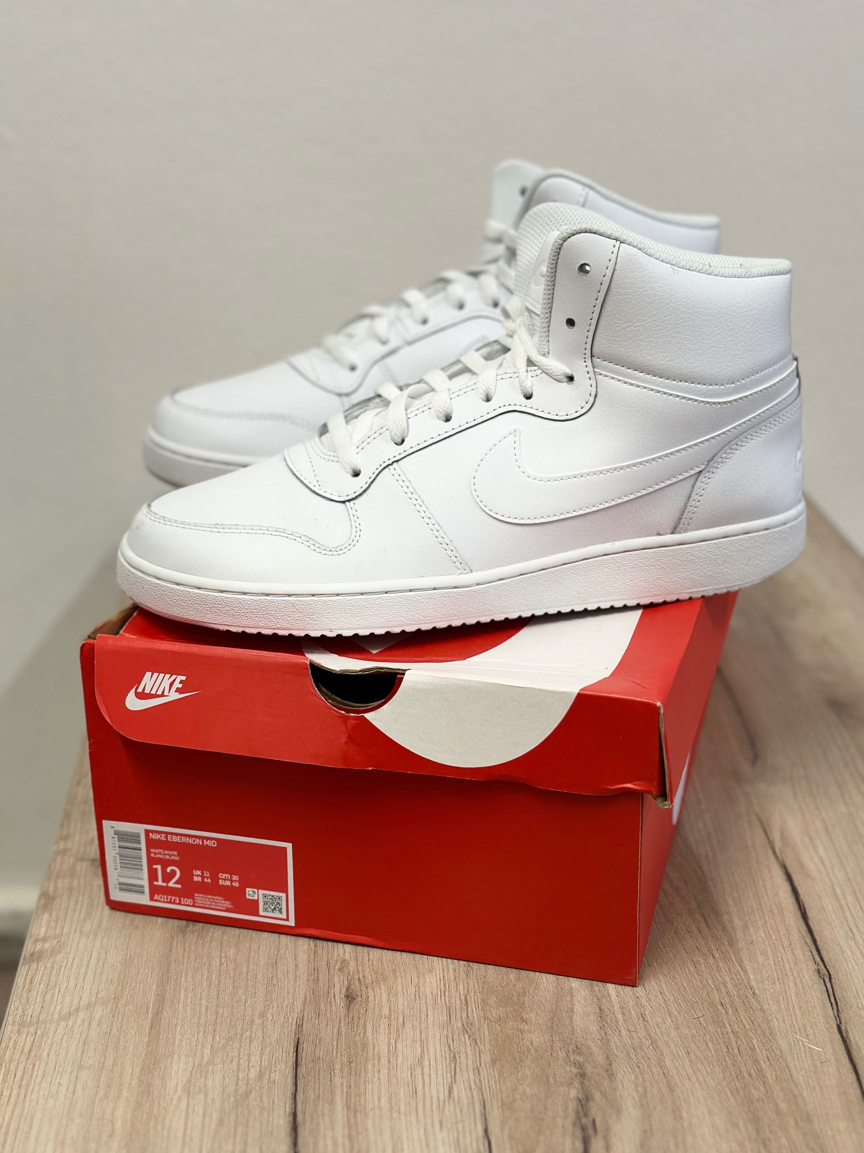 Nike Ebernon Mid - Adidasi Piele White