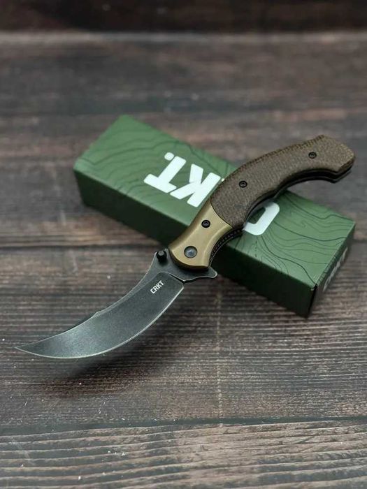 Cutit pliabil Briceag CRKT Ritual Compact Micarta CR-7465, Stil Persan