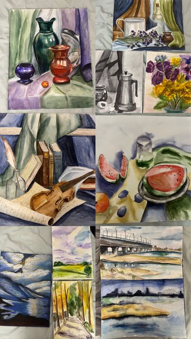 Натюрморты акварелью