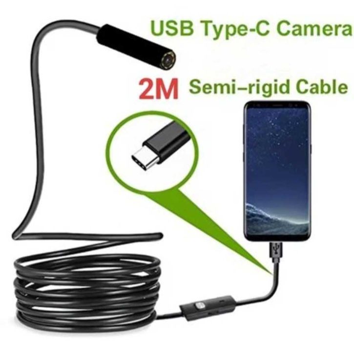 Camera Inspecție Camera Endoscopica 2m cu leduri ajustabile HD720p