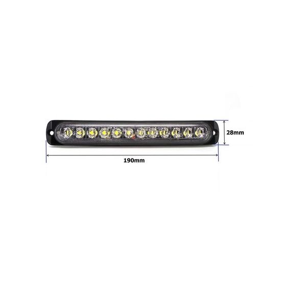 Lampa 12 LED profesionala stroboscopica portocalie 12V-24V