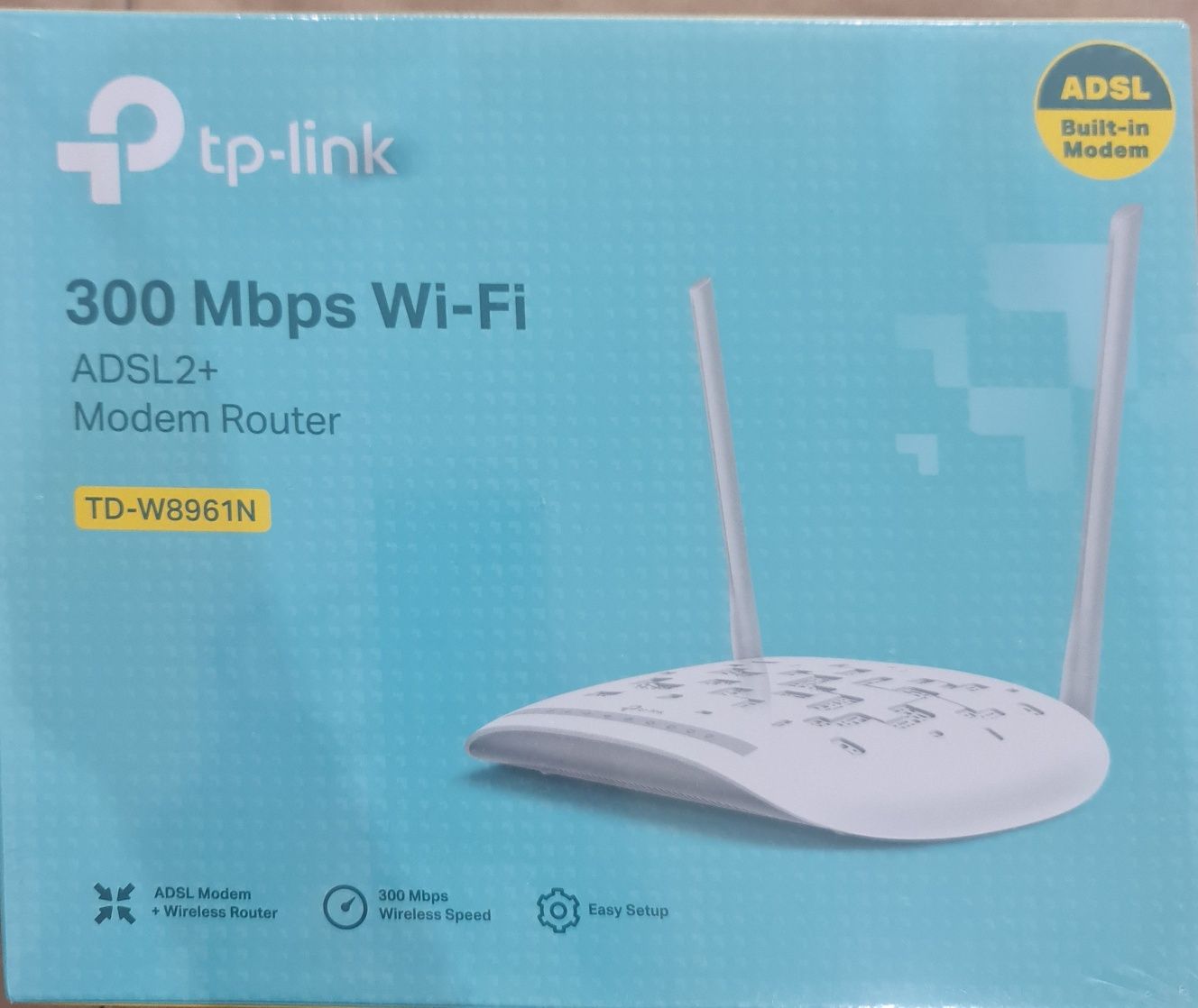 Модем роутер марки tp-link, 300 Mbps Wi-Fi, TD-W8961N.