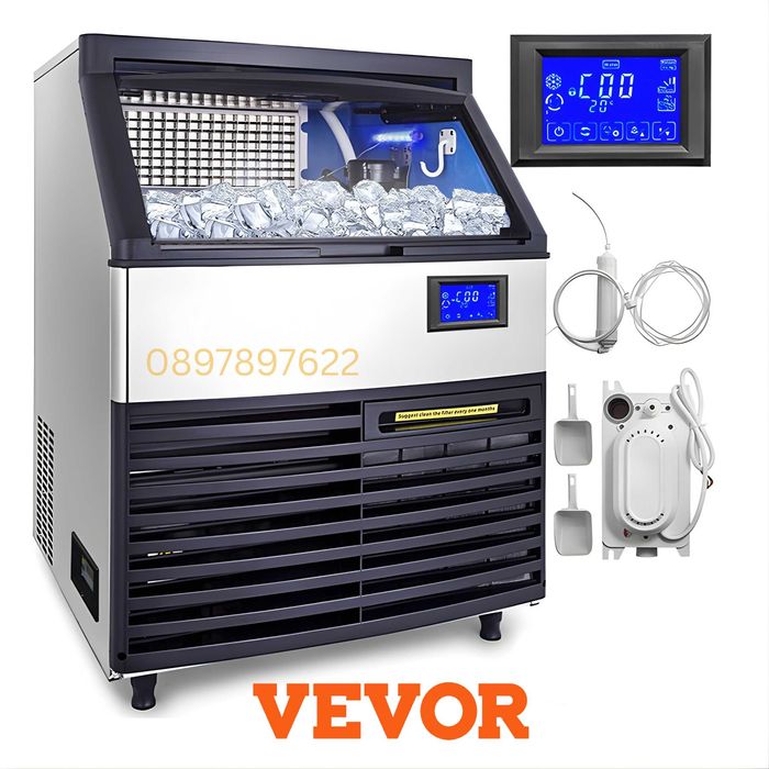 Ледогенератор 60кг/ден - VEVOR, Икономичен 335w, UV, Аксесоари Наличен