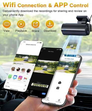 Видеорегистратор GKU D200 Dash Cam, 4K предна камера за кола