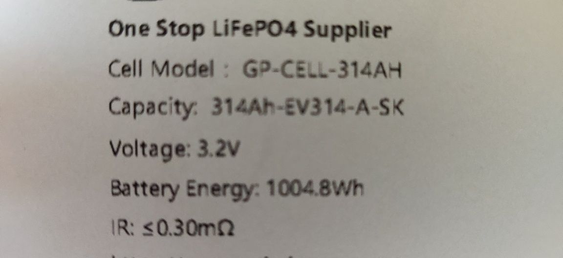 EVE LifePo4 314ah