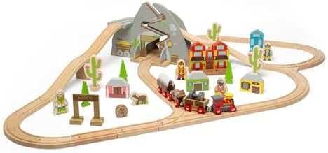 Нов Комплект Влакчета Див Запад 62 Елемента Деца Над 3 години подарък