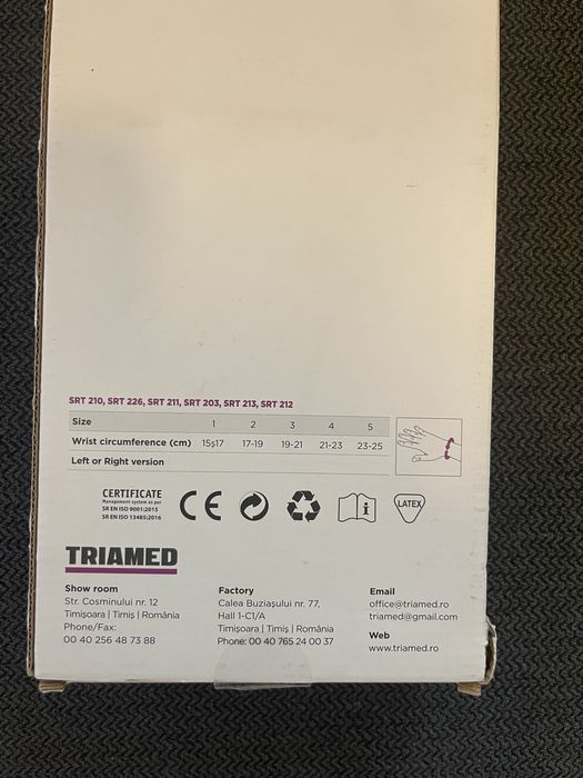 Orteză încheietură Triamed SRT 211 – mână stângă, mărimea 3