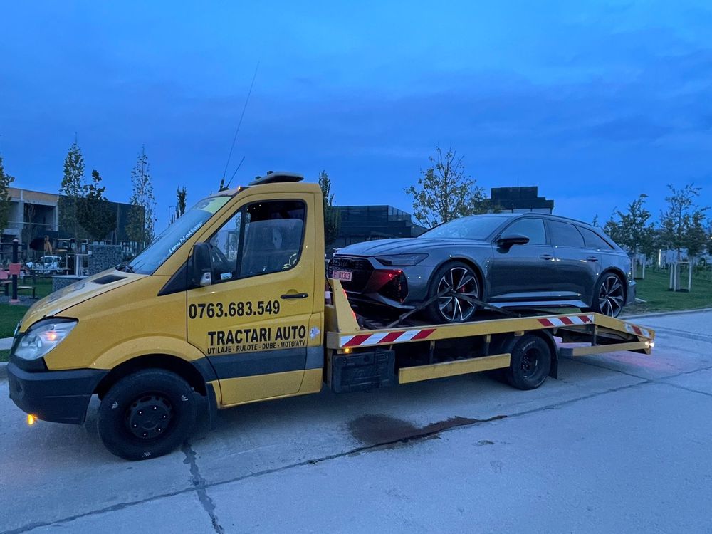 Asistenta rutiera Tractari auto moto Transport utilaje dube non stop