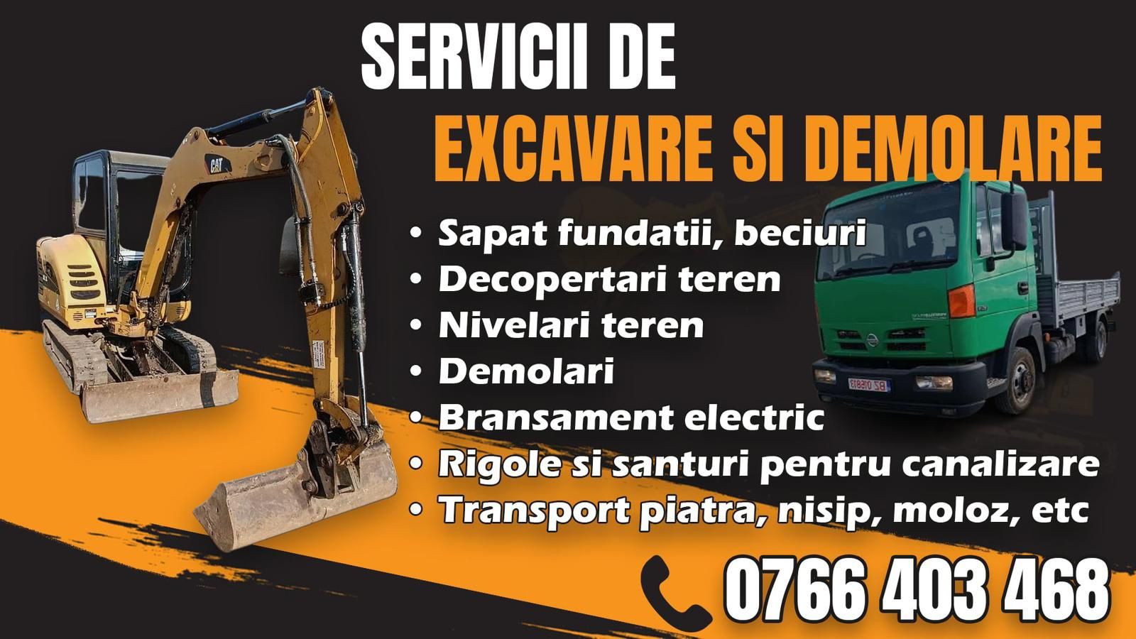Execut lucrări cu miniexcavator