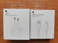 iPhone Adaptor + Cablu Fast Charger Apple 20W -X/11/12/13/14/15Pro/Max