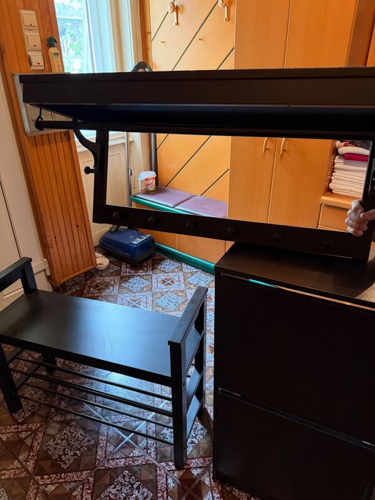 Vând set Pantofar si cuier din 3 corpuri culoare Wenge .