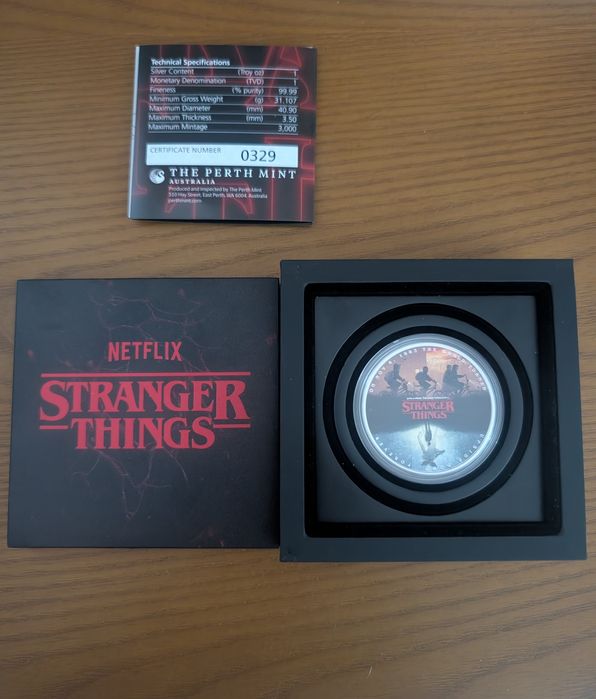 Moneda Argint Colorata Stranger Things (Netflix) - The Upside Down