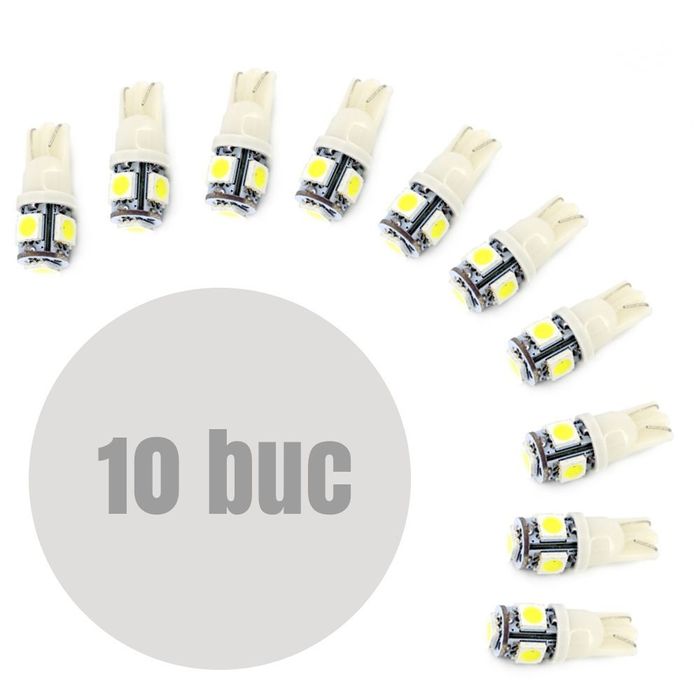 Bec de pozitie LED SMD T10 W2.1x9.5 12V 1.25W, set 10 buc.