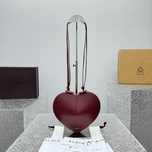 Geanta Alaia Le Coeur 21 cm, bordo, Premium
