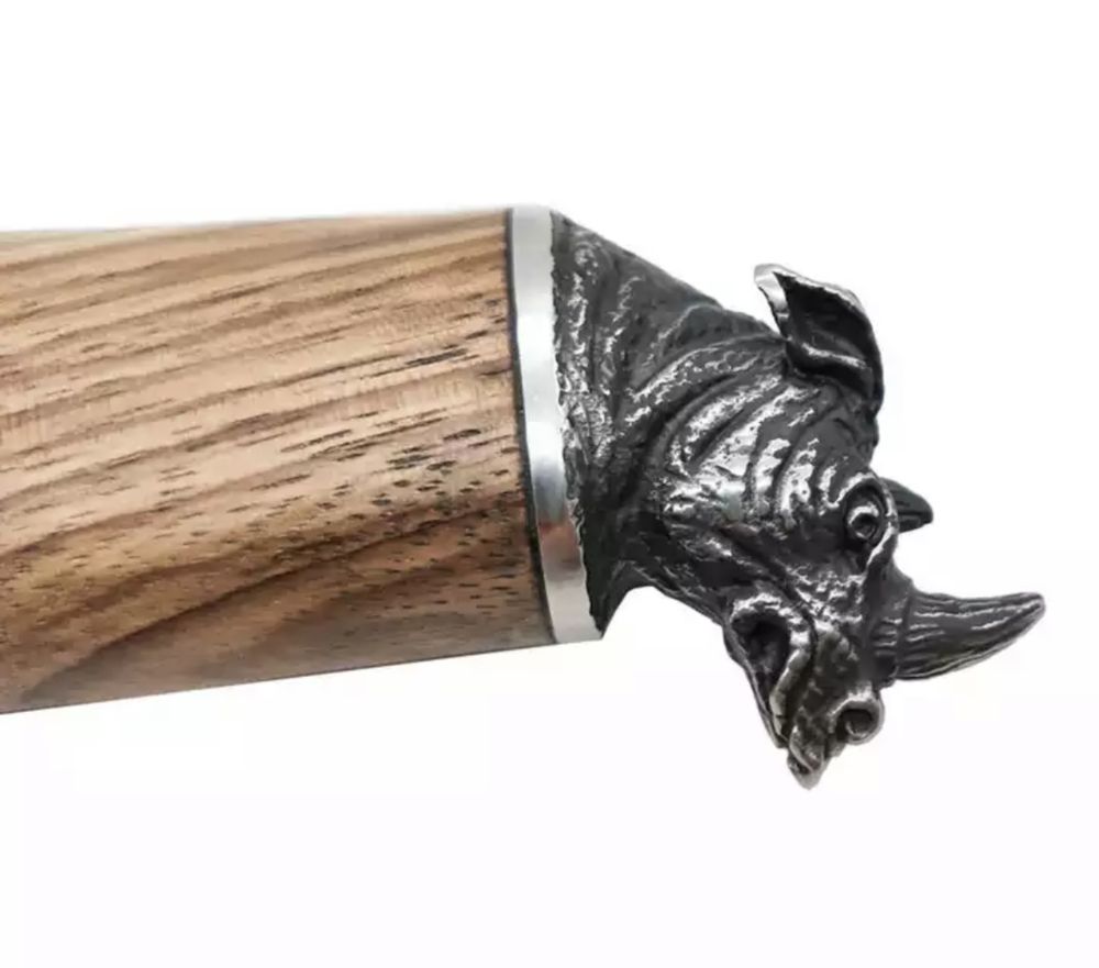 ловен нож с глава на вълк подходящ за ловец туризъм къмпинг 22,5см