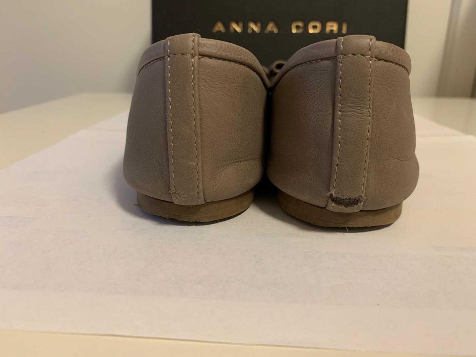 Balerini piele naturala Anna Cori, marime 37, bej taupe