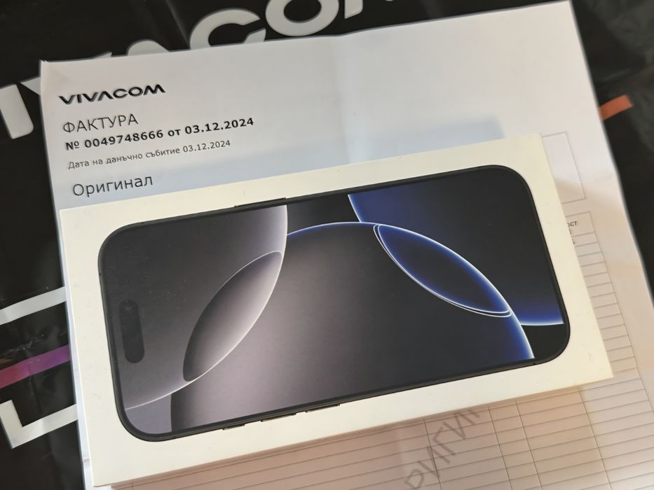 КАТО НОВ 256GB iPhone 16 Pro Vivacom Гаранция 2026г. Black