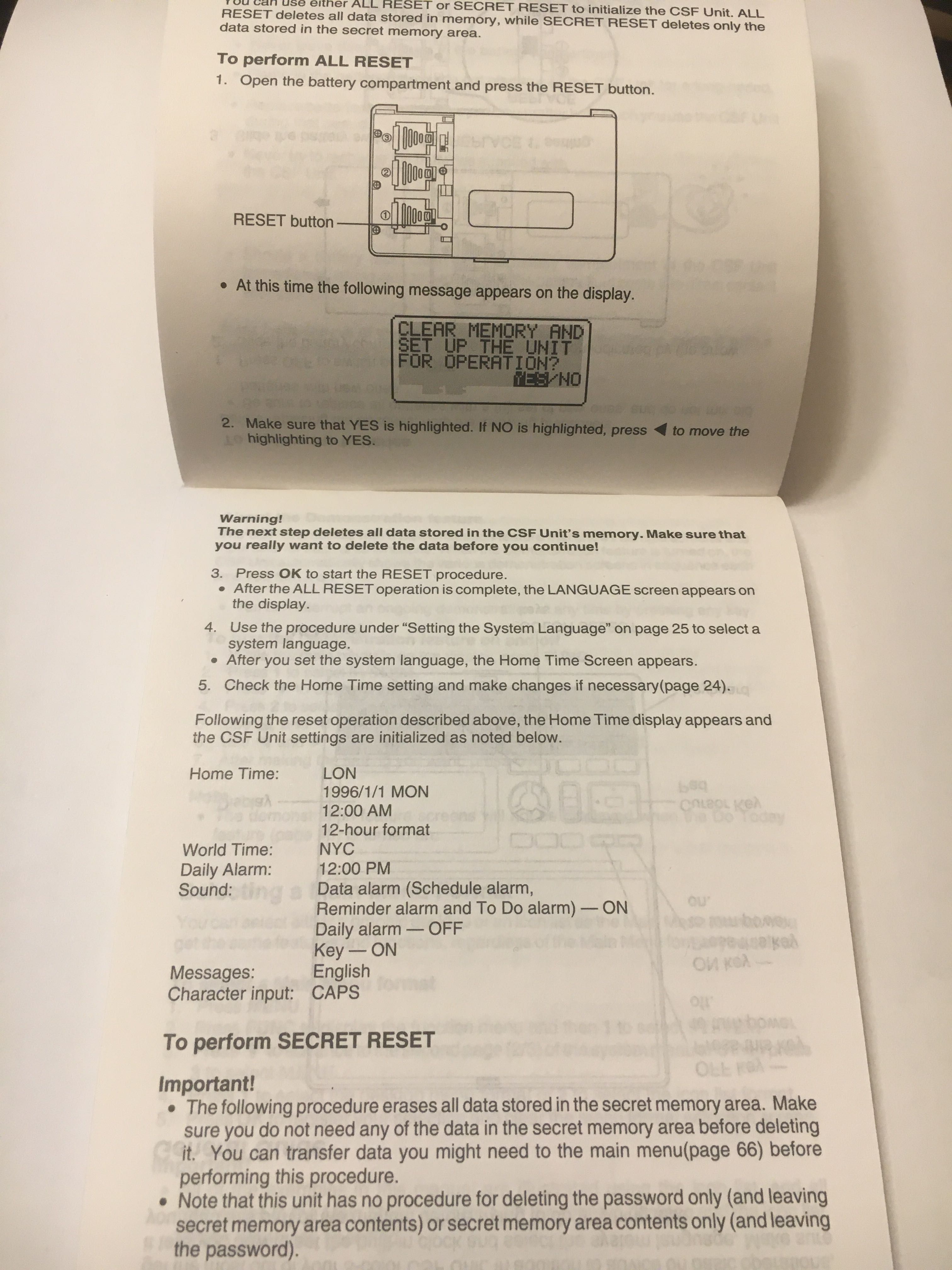 Електронен бележник Casio CSF-4950A 128kb