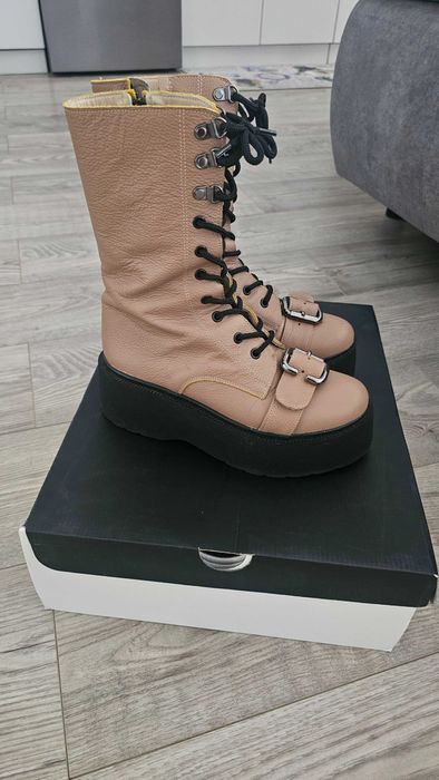 Bocanci Cappuccino Diva Charms - 100% piele naturala