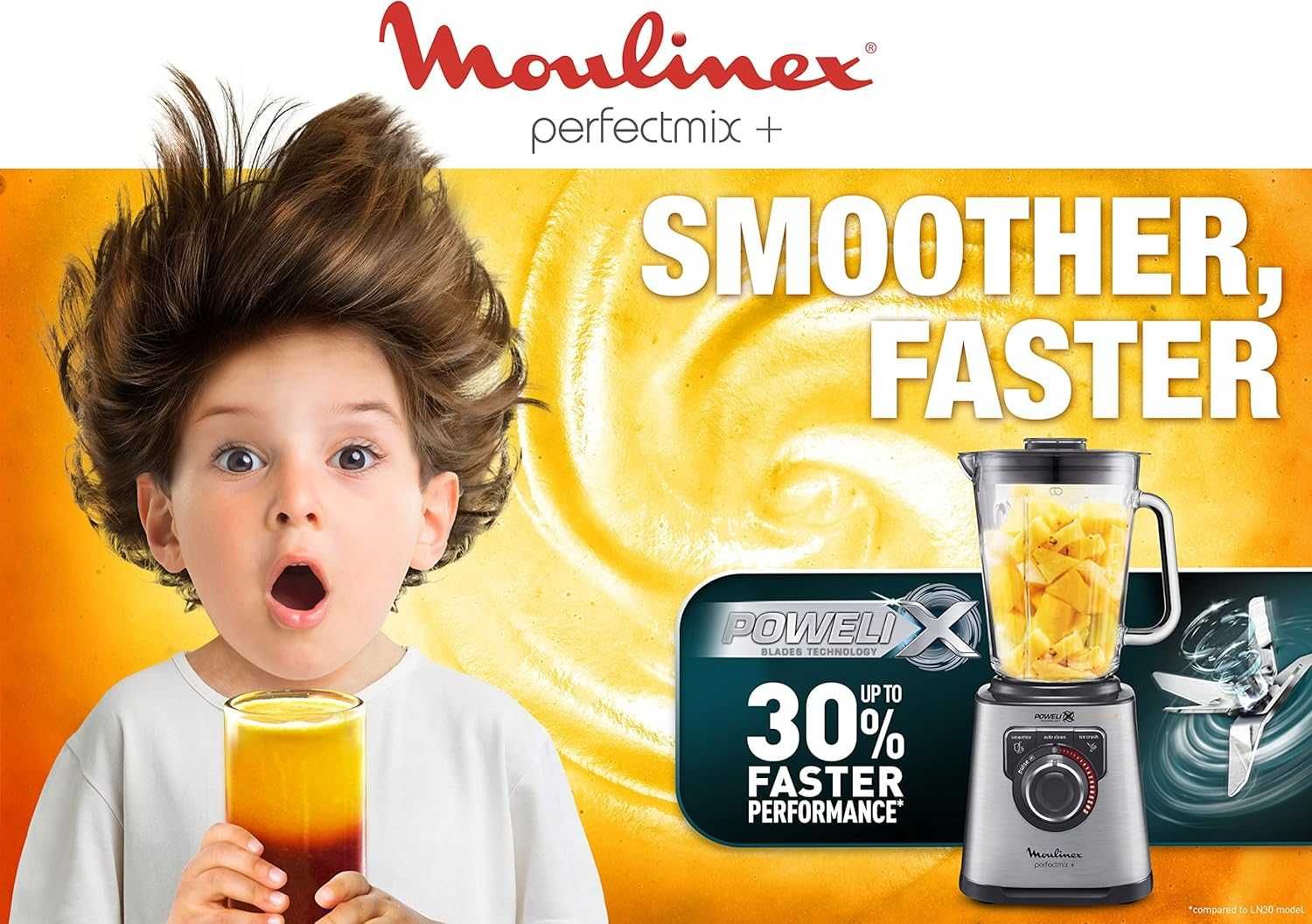 Блендер Moulinex Perfect Mix, стъклен буркан, 1,5 литра, 1200W
