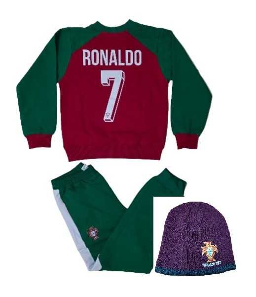 Сет Зимна Шапка + Детски анцуг Роналдо Червен CR7 Анцуг Португалия