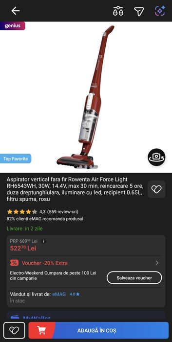 Aspirator vertical Rowenta