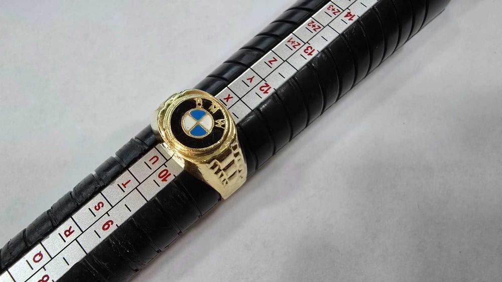 Златен мъжки пръстен 14 карата BMW