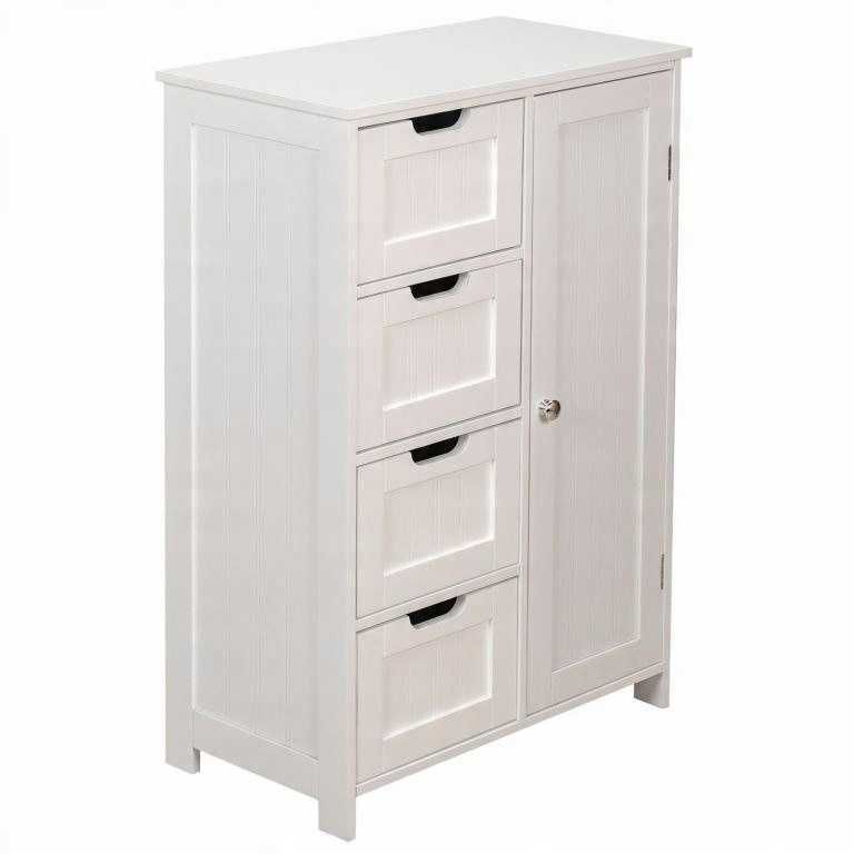 Шкаф Miadomodo с 4 чекмеджета 55x30x82см чисто нов оребрен