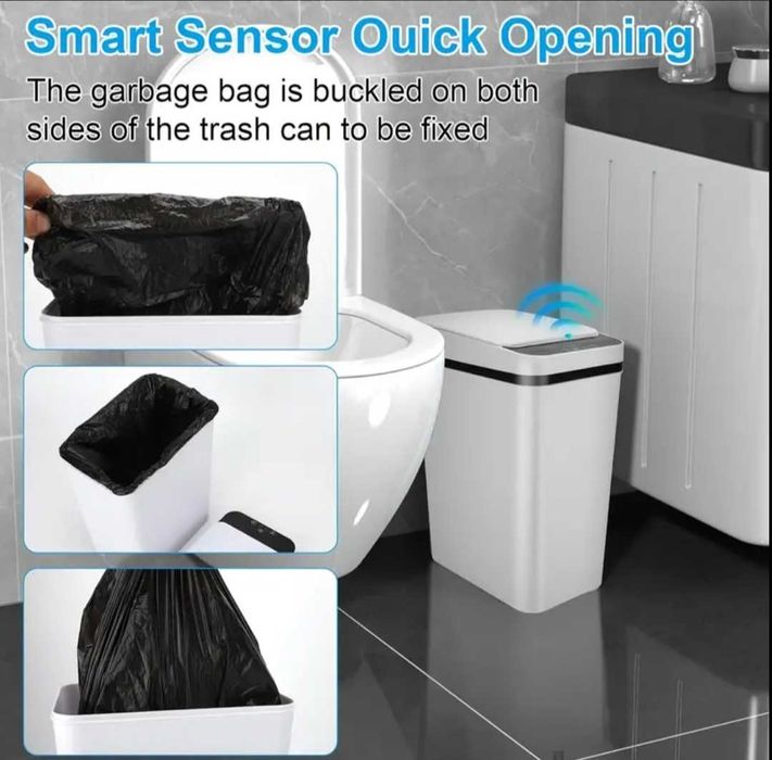 Безконтактен Умен Кош за Отпадъци с Инфрачервен Сензор