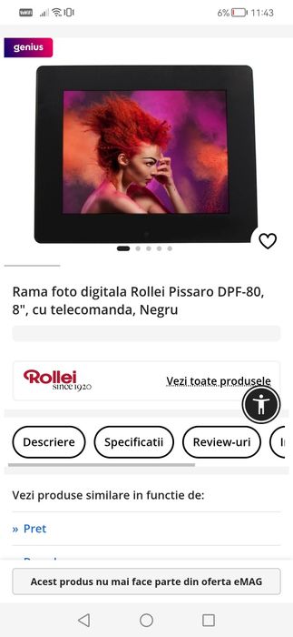 Rama foto digitala noua Rollei Camille Pissarro cu telecomanda