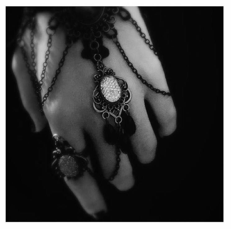 Set choker și brățară cu inel goth/gothic/rock/victorian