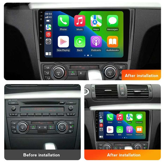 Navigatie Android 14 BMW Seria 1 2004 2012 Waze YouTube CarPlay CAMERA