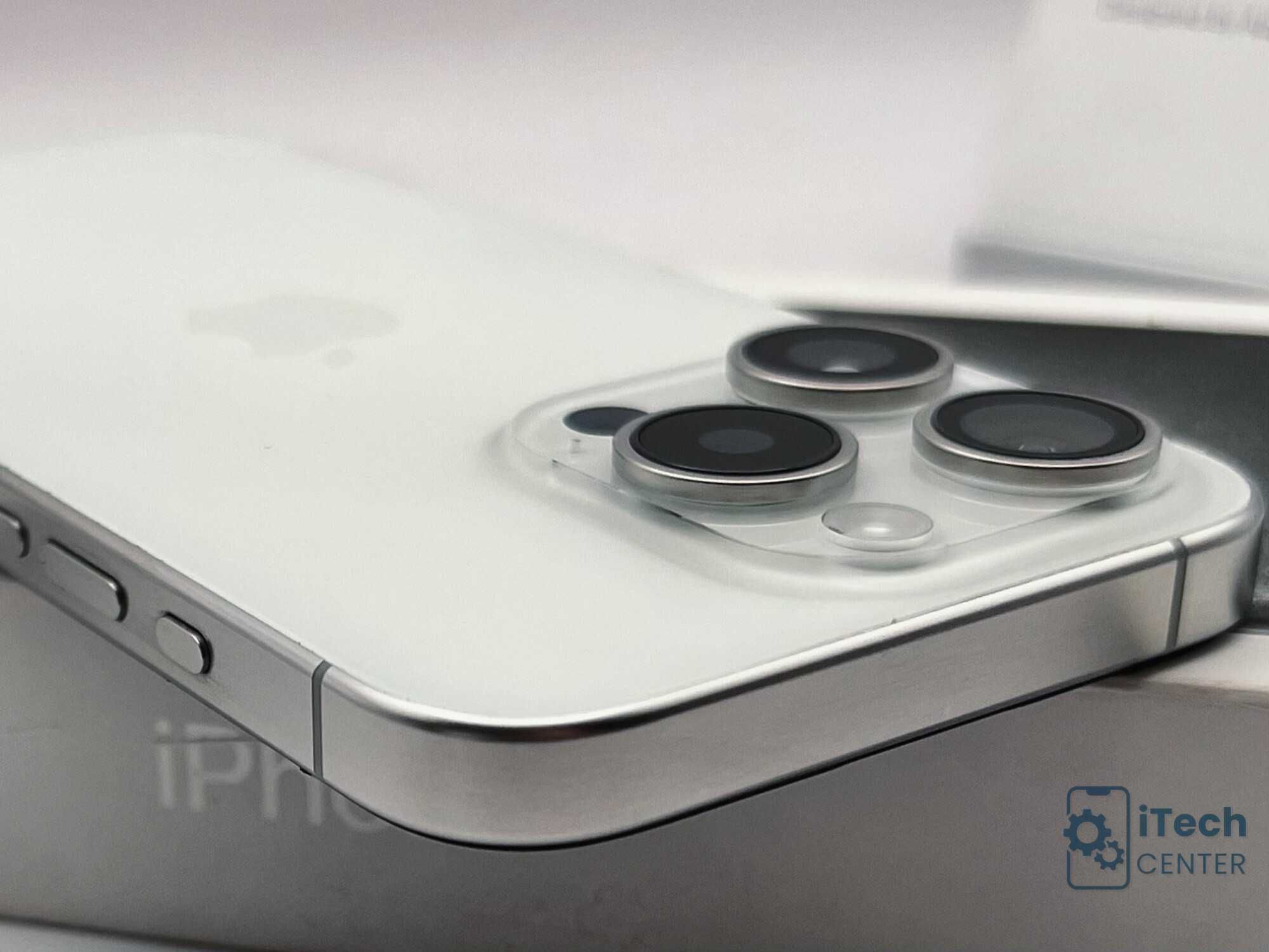 iPhone 15 Pro, 128GB, White Titanium, 100% батерия, КАТО НОВ, ГАРАНЦИЯ