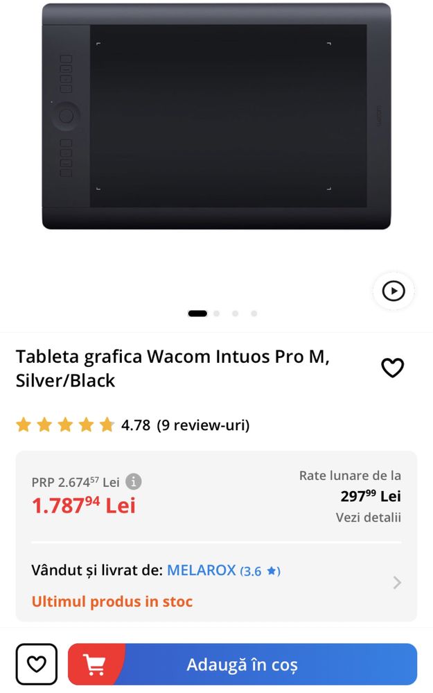 Wacom Pro M tableta grafică