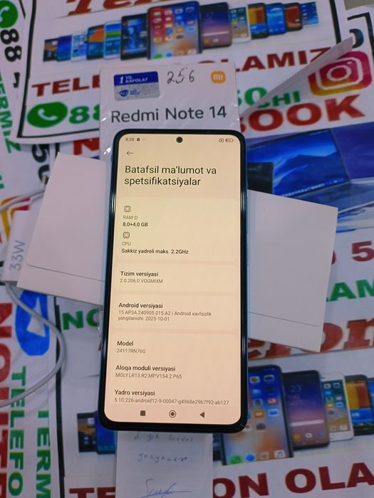 Redmi note 14  yangi 256GB