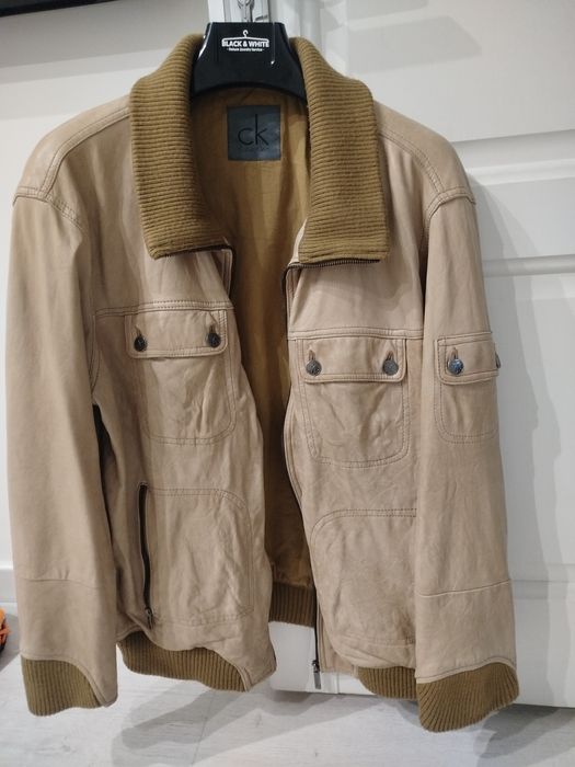 Мужская кожаная куртка Келвин Кляйн