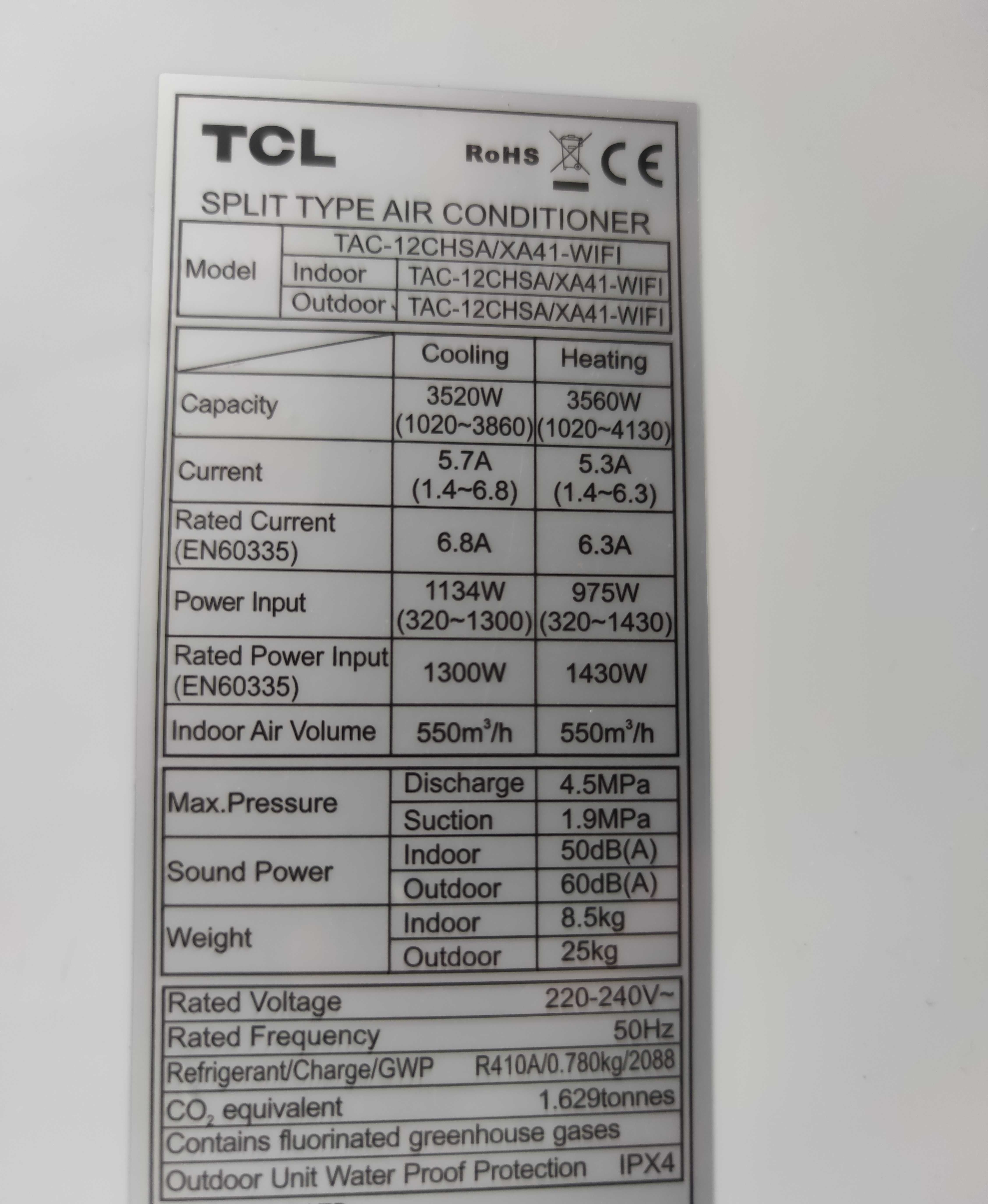 TCL-TAC-12CHSA/XA41 Wi-Fi (инверторна сплит система)