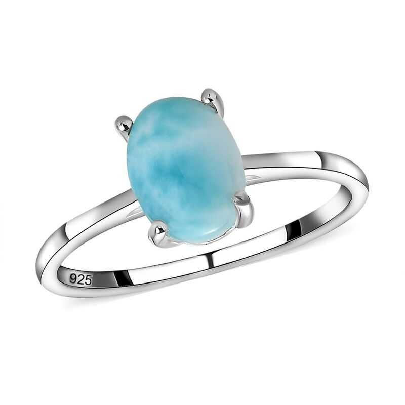 Inel dama cristal larimar 100% natural Ag.925 - Nou!