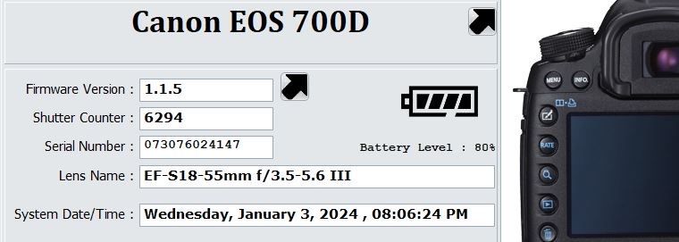Canon EOS 700D cu obiectiv EFS 18-55mm
