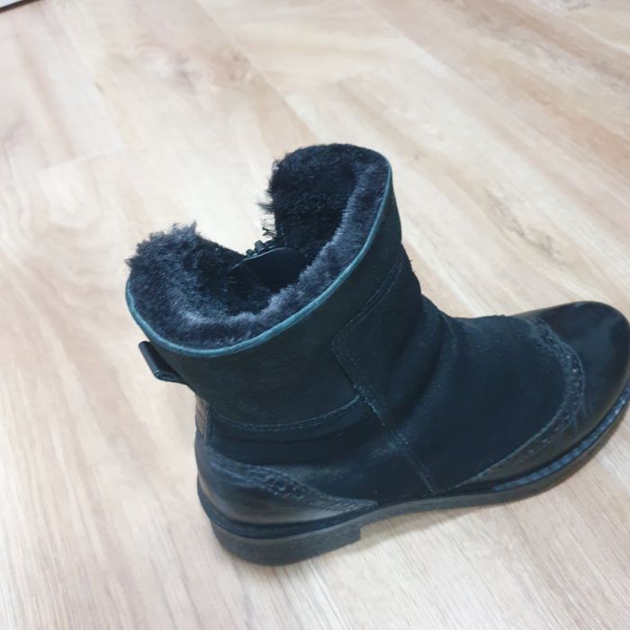 Зимние сапоги, комбинированные ( кожа, замша)