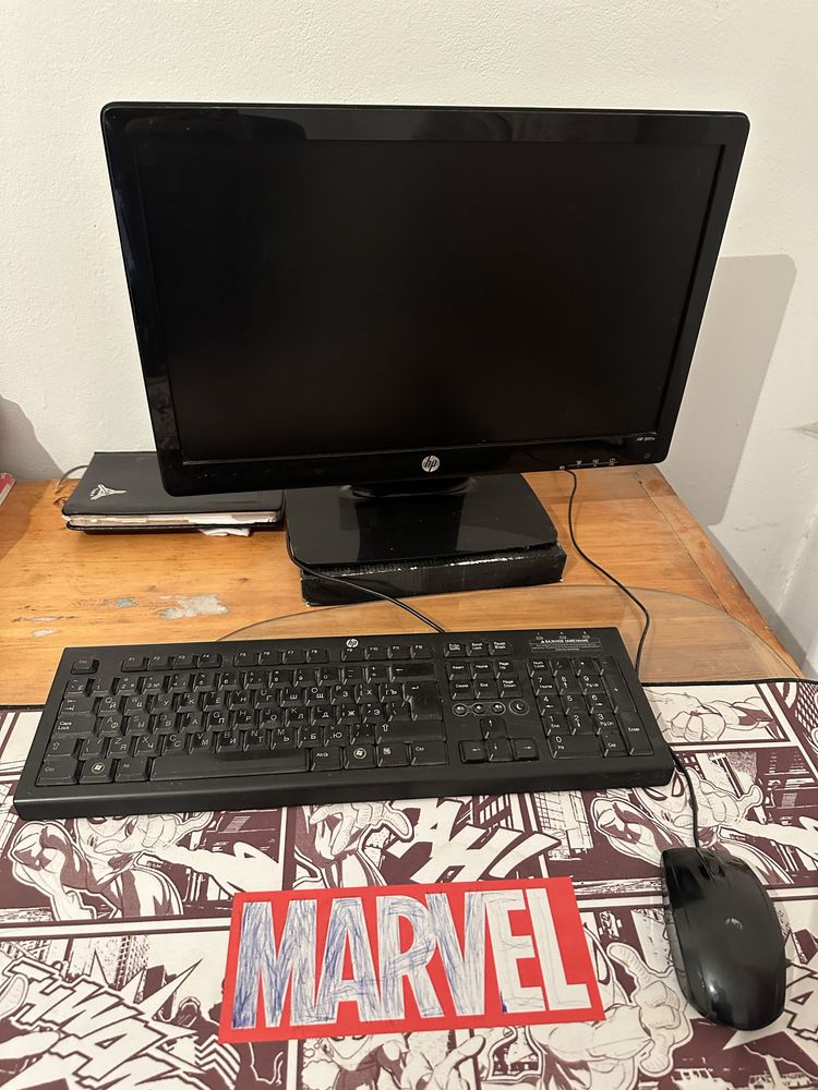 Компьютер HP в комплекте 2 ТБ сис блок монитор клавиатура мышь упс