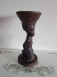 cadou rar Arta Africana 1970 decoratiune sfesnic lemn colectie