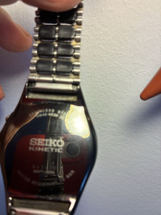 Ceas de mana Seiko, automatic, gri metalic, curea metalica cu insertii